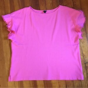 Ann Taylor Pink Ruffle Sleeve Top, Size XL